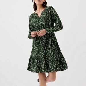 Pact Cafe Crepe Tiered Dress Size M in Mountain View pattern